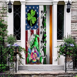 Gnomes Hold The Clovers Door Cover, Gift For Gnome Lovers, Patricks Day Home Door, Patrick Day Home Decor