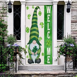 Irish Gnome Welcome Door Cover, Patricks Day Home Door, Patrick Day Home Decor
