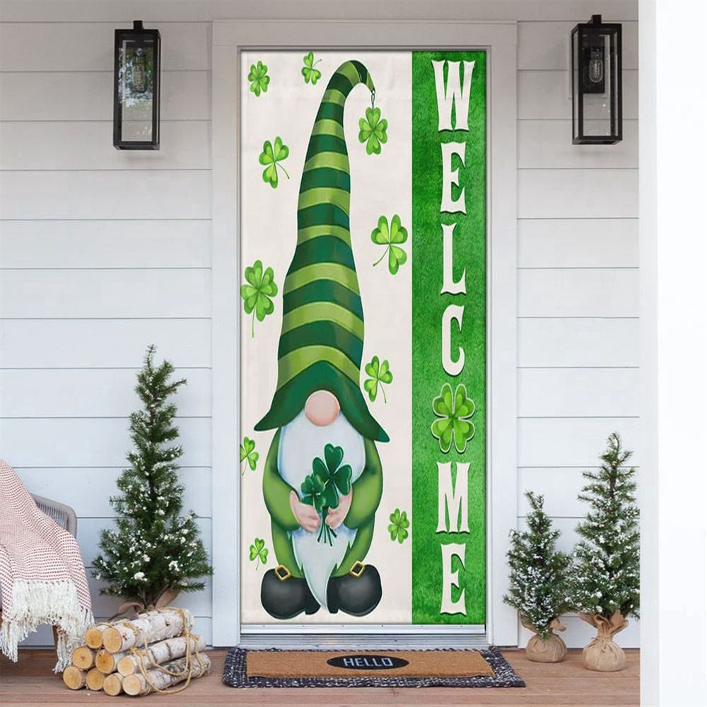 Irish Gnome Welcome Door Cover, Patricks Day Home Door, Patrick Day Home Decor