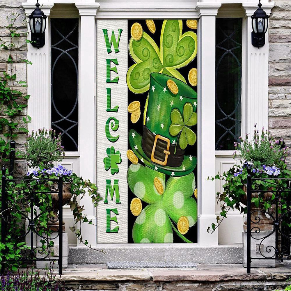 Lucky Charms Green Hat Door Cover, Patricks Day Home Door, Patrick Day Home Decor