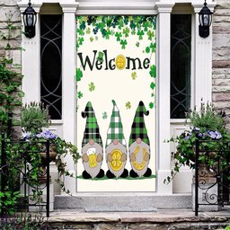 Welcome St Patrick's Day Gnomes Saint Gnomes Door Cover, Patricks Day Home Door, Patrick Day Home Decor