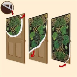 Shamrock And Celtic Knot Door Cover, Patricks Day Home Door, Patrick Day Home Decor