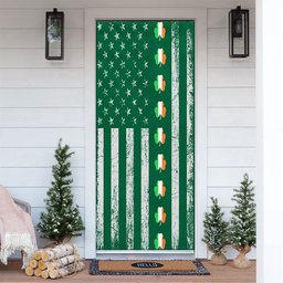 Three Clover Lucky American Door Cover, Patricks Day Home Door, Patrick Day Home Decor