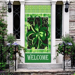 Get Lucky Welcome Door Cover, Patricks Day Home Door, Patrick Day Home Decor