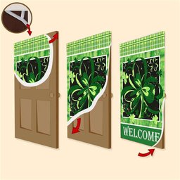 Get Lucky Welcome Door Cover, Patricks Day Home Door, Patrick Day Home Decor