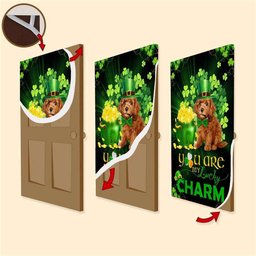 Poodle You Are My Lucky Charm Irish Saint Patrick's Day Door Cover, Patricks Day Home Door, Patrick Day Home Decor