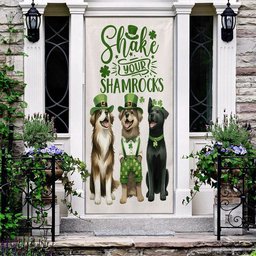 St Patrick's Day Dog Door Cover, Shake Your Shamrocks, Patricks Day Home Door, Patrick Day Home Decor