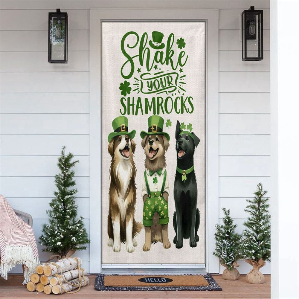 St Patrick's Day Dog Door Cover, Shake Your Shamrocks, Patricks Day Home Door, Patrick Day Home Decor