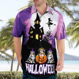 Australian shepherd Halloween AOP Hawaii Shirt