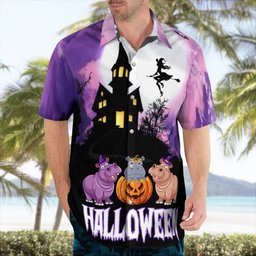 Hippo Halloween AOP Hawaii Shirt