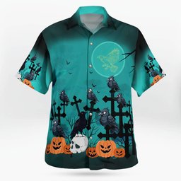 Crow Halloween AOP Hawaii Shirt