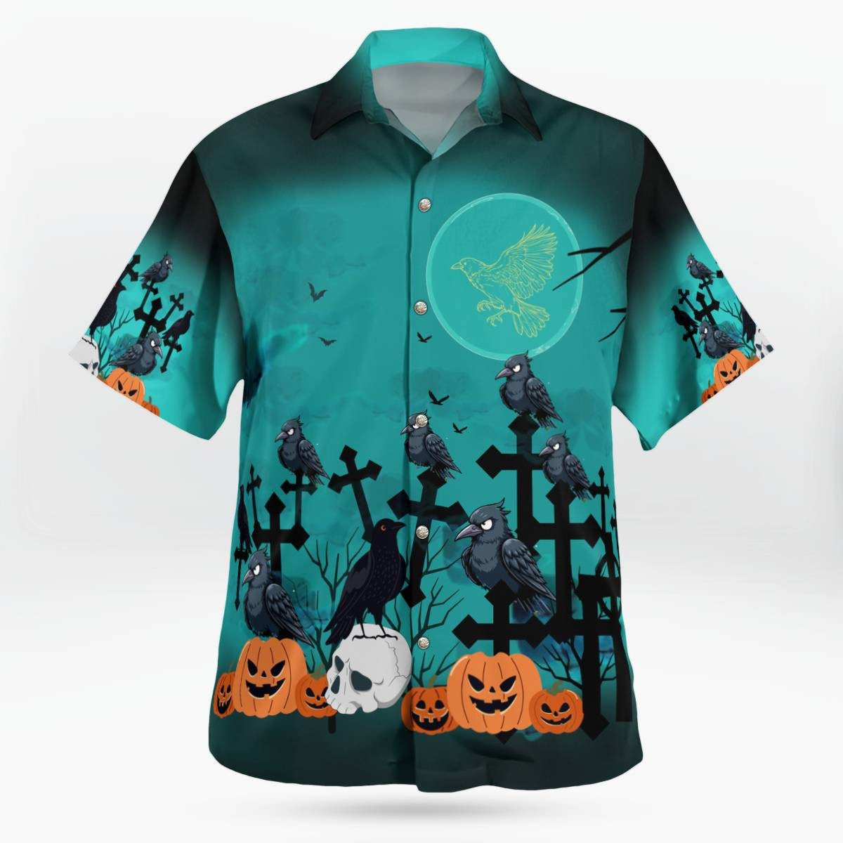 Crow Halloween AOP Hawaii Shirt