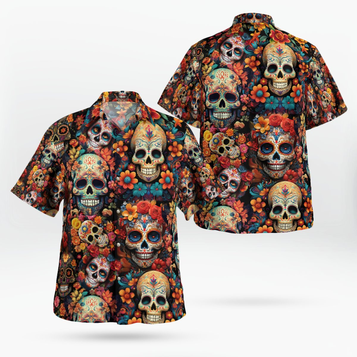 Skull  AOP Hawaii Shirt