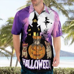 Boston Terrier Halloween AOP Hawaii Shirt