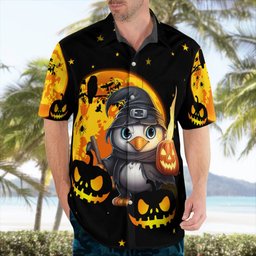 Penguin Halloween AOP Hawaii Shirt