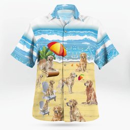 Golden Retriever AOP Hawaii Shirt