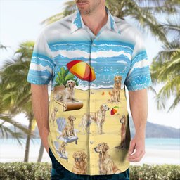 Golden Retriever AOP Hawaii Shirt