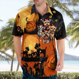 Yorkshire Terriers Halloween AOP Hawaii Shirt