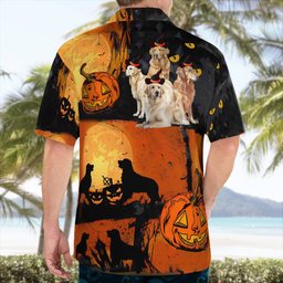 Golden Retriever Halloween AOP Hawaii Shirt