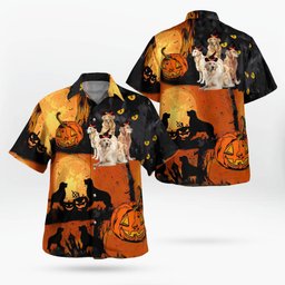 Golden Retriever Halloween AOP Hawaii Shirt