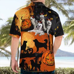 Alaskan Malamute Halloween AOP Hawaii Shirt