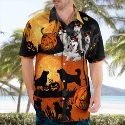 Alaskan Malamute Halloween AOP Hawaii Shirt