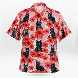 Black Cat AOP Hawaii Shirt