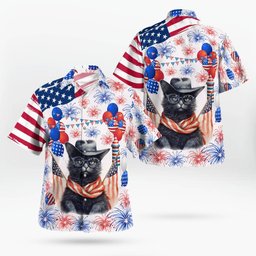 Black cat AOP Hawaii Shirt