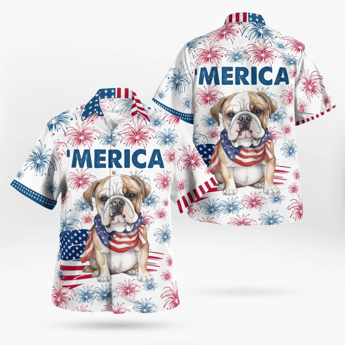 Bulldog AOP Hawaii Shirt