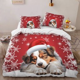 Premium Australian shepherd Christmas Bedding Set