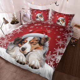 Premium Australian shepherd Christmas Bedding Set