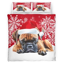 Boxer Dog Christmas Bedding Set