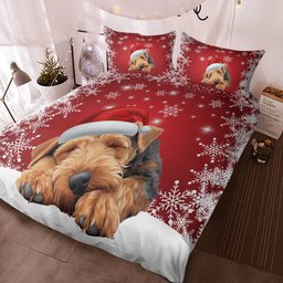 Premium Airedale terrier Christmas Bedding Set