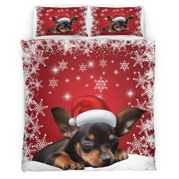 Premium Miniature pinscher Christmas Bedding Set