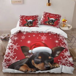 Premium Miniature pinscher Christmas Bedding Set