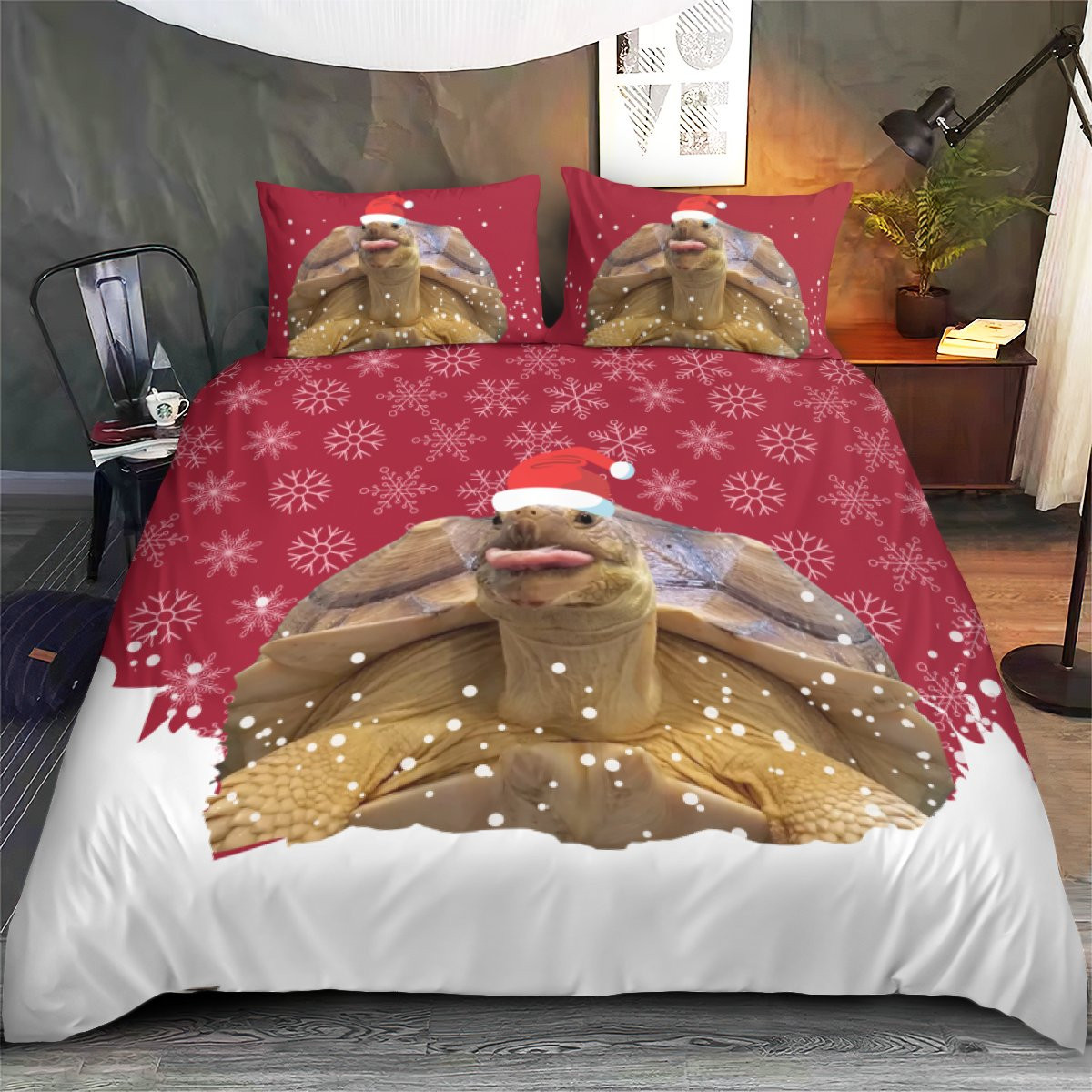 turtle Christmas Bedding Set