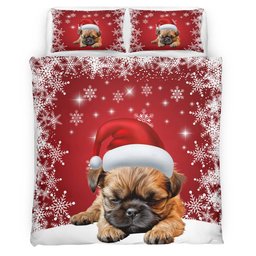 Premium Brussels griffon Christmas Bedding Set