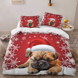 Premium Brussels griffon Christmas Bedding Set