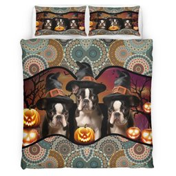 Boston Terrier Halloween Bedding Set