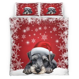 Premium Schnauzer Christmas Bedding Set