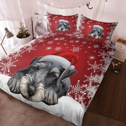 Premium Schnauzer Christmas Bedding Set