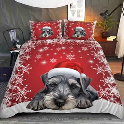 Premium Schnauzer Christmas Bedding Set