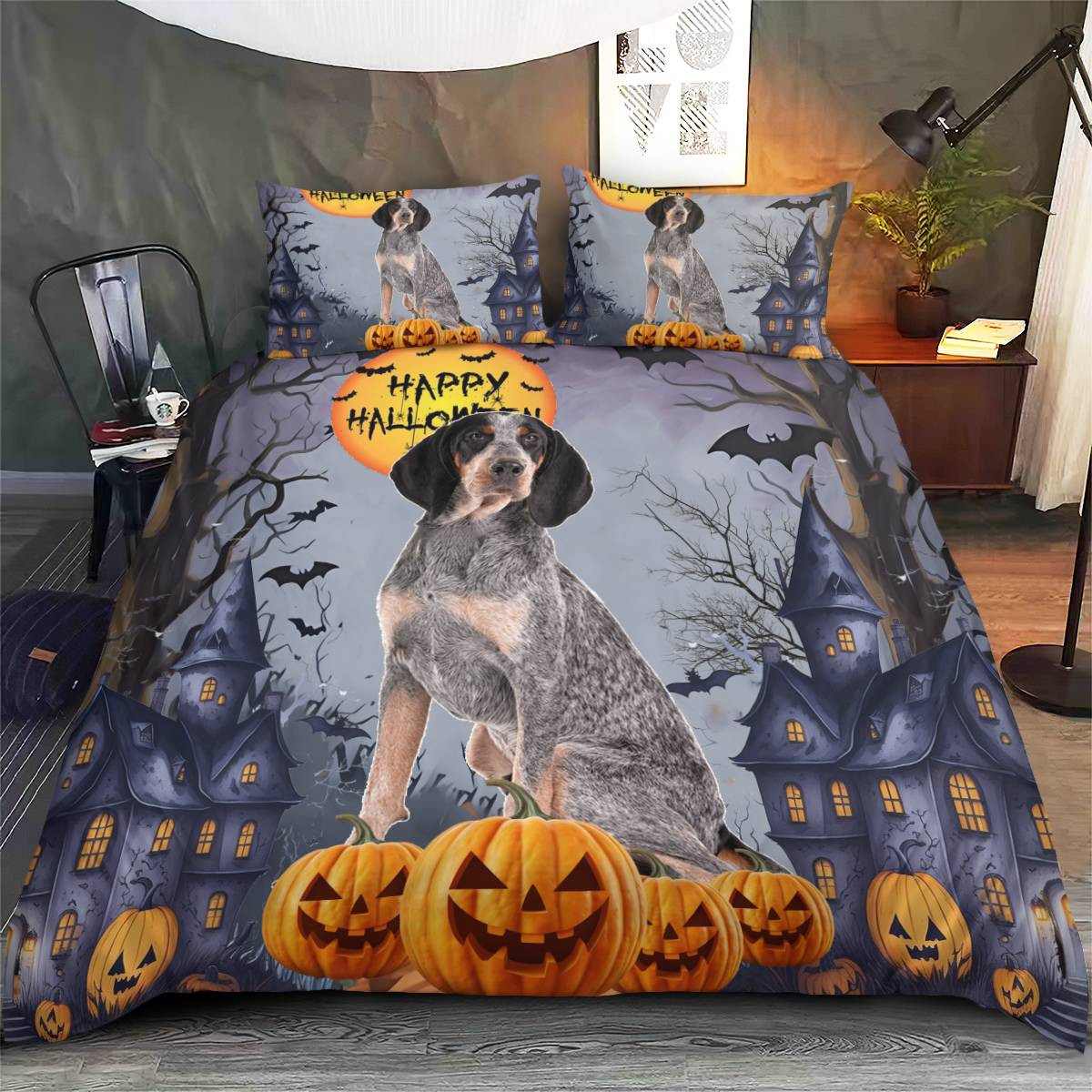 Bluetik Coonhound Halloween Bedding Set