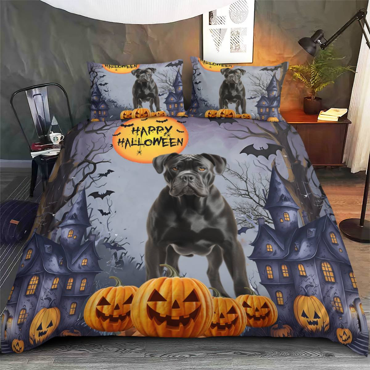 Cane Corso Halloween Bedding Set