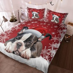 Premium Boston terrier Christmas Bedding Set