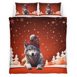 Premium Wolf Christmas Bedding Set