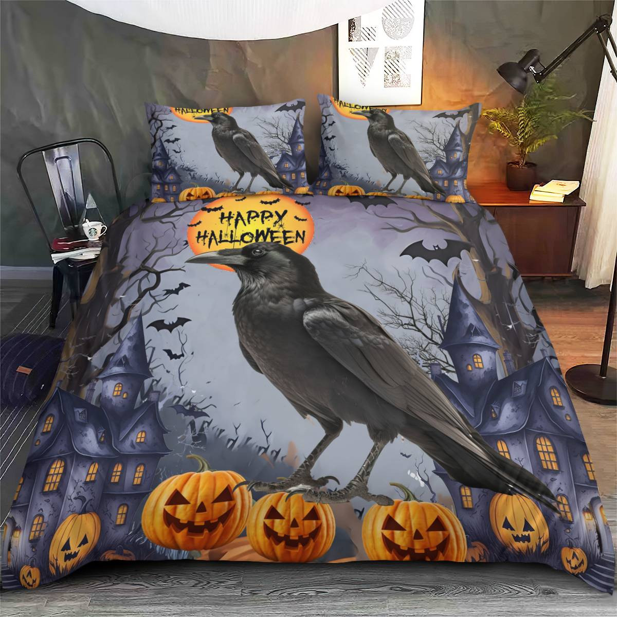 Crow Halloween Bedding Set
