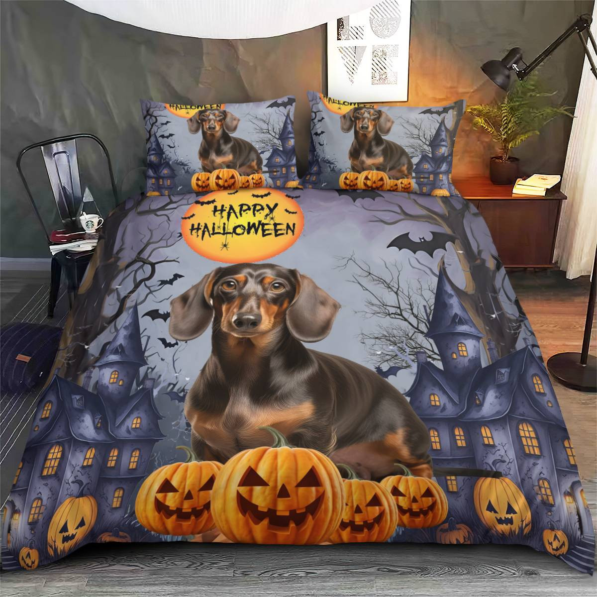 Dachshund Halloween Bedding Set