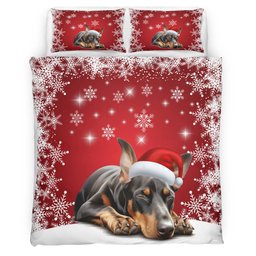 Premium Doberman Christmas Bedding Set