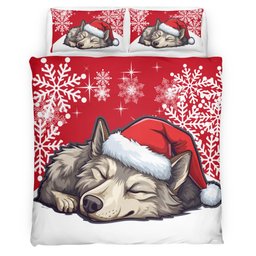 Premium Wolf Christmas Bedding Set